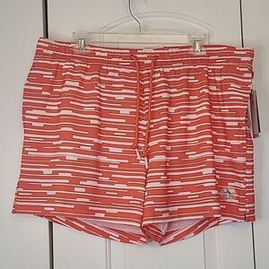 Original Penguin Orange and White Athletic Shorts